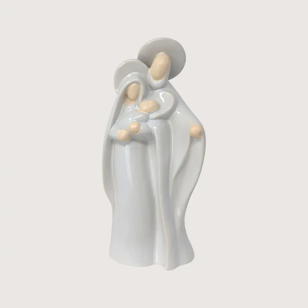 1990s Ceramic Holy Family Minimalist Nativity Style Figurine